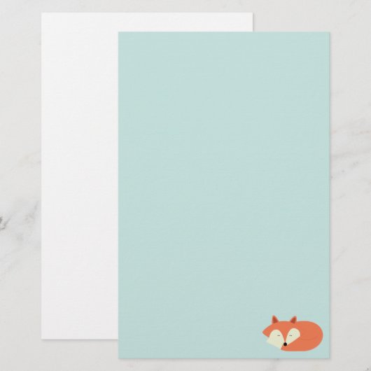 眠いアカギツネ 便箋 (正面/裏面)