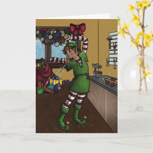 眠いエルフ カード (黄色い花)