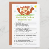 眠いキツネどのようにベビーシャワーゲームを知っている (正面/裏面)