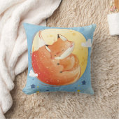 眠いキツネのクッション クッション (ブランケット)