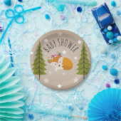 眠いキツネの星 + 木の花のベビーシャワー ペーパープレート (パーティー)