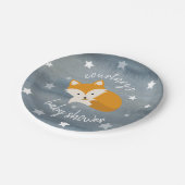 眠いキツネは水彩画のベビーシャワーを主演します ペーパープレート (アングル)