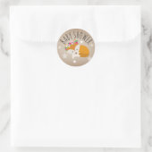 眠いキツネスターズガールベビーシャワーステッカー ラウンドシール (バッグ)