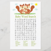 眠いキツネ赤ちゃんシャワーワード検索ゲーム (正面)