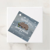 眠いクマかわいい水の色スターベビーシャワー フェイバータグ (インサイチュ)