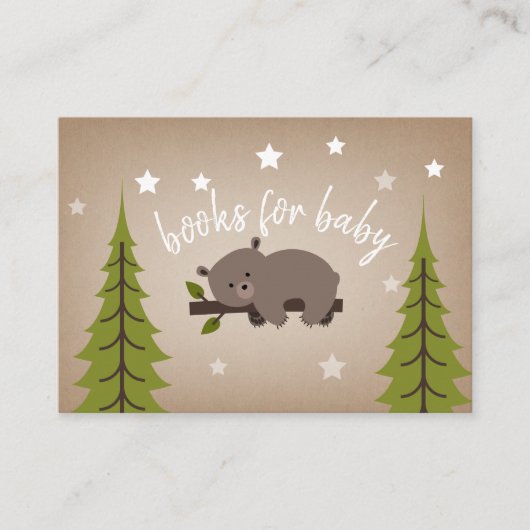 眠いクマのカードストック赤ちゃんシャワー予約リクエスト エンクロージャーカード (正面)