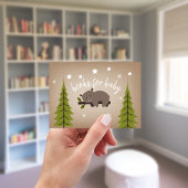 眠いクマのカードストック赤ちゃんシャワー予約リクエスト エンクロージャーカード