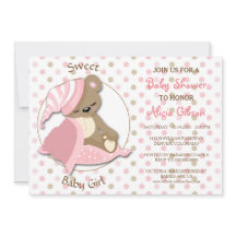 眠いクマのベビーガールシャワー