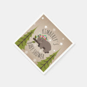 眠いクマの星+木のフローラ赤ちゃんシャワー スタンダードカクテルナプキン (角)