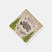 眠いクマの星+木ベビーシャワー スタンダードカクテルナプキン (角)