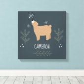 眠いクマ キャンバスプリント (インサイチュ (ウッドフロア))