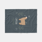 眠いクマ フリースブランケット (正面(横))