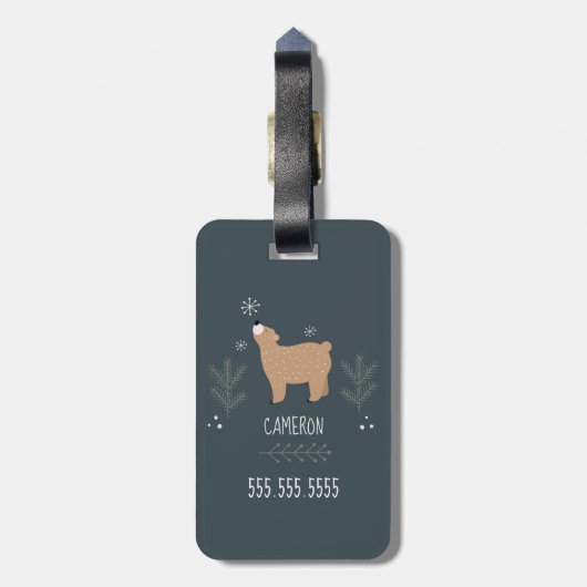 眠いクマ ラゲッジタグ (裏面縦)