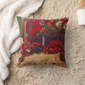 眠いクリスマスのコーギー クッション (ブランケット)