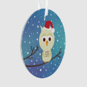眠いクリスマスのフクロウのパーソナライズな休日のオーナメント オーナメント (正面)