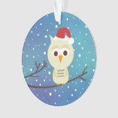眠いクリスマスのフクロウのパーソナライズな休日のオーナメント オーナメント (正面)