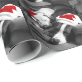 眠いクリスマスピットブル子犬かわいいサンタ ラッピングペーパー (ロールコーナー)