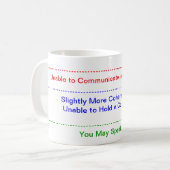 眠いコーヒー酒飲みのマグ コーヒーマグカップ (正面左)