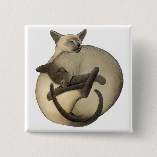 眠いシャムPin 缶バッジ (正面)