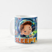 眠いジャックの特徴のイメージのマグ コーヒーマグカップ (正面左)