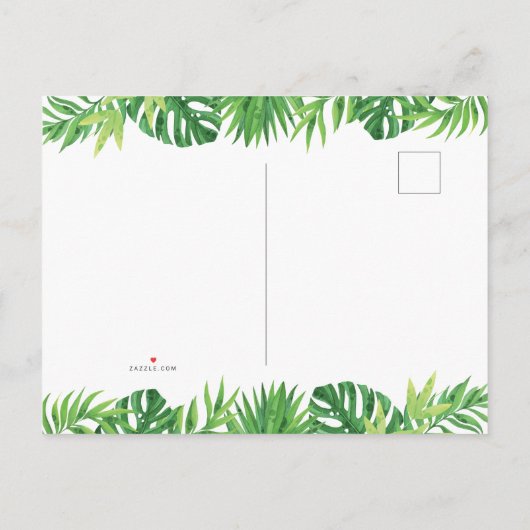 眠いジャングル動物|少年のベビーシャワー インビテーションポストカード (裏面)