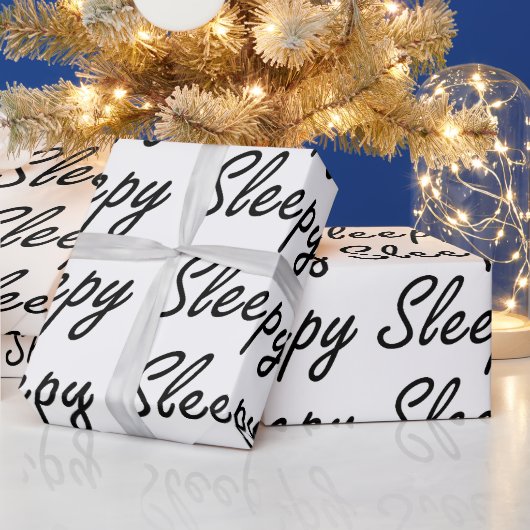 眠いタイポグラフィ ラッピングペーパー (クリスマス)