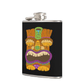 眠いティキ像の口を開け、黒おもしろいい フラスク (左)