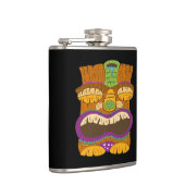 眠いティキ像の口を開け、黒おもしろいい フラスク (右)