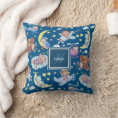 眠いテディベアが飛行機の夢を飛んでいる見る クッション (ブランケット)