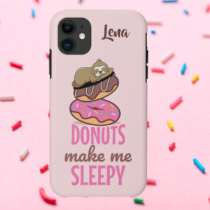 眠いナマケモノPink Springle Donutsに休む iPhone 11 ケース