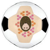 眠いハリネズミとフラワーサッカーボール サッカーボール (回転)