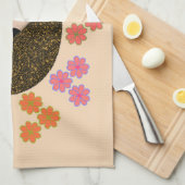 眠いハリネズミと花キッチンタオル キッチンタオル (四つ折り)