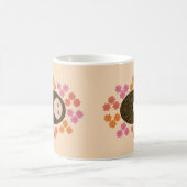 眠いハリネズミと花マグ コーヒーマグカップ (中央)