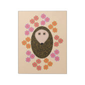眠いハリネズミと花メモ帳 ノートパッド (回転)