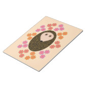 眠いハリネズミと花メモ帳 ノートパッド (アングル)