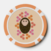 眠いハリネズミと花 ポーカーチップ (裏面)