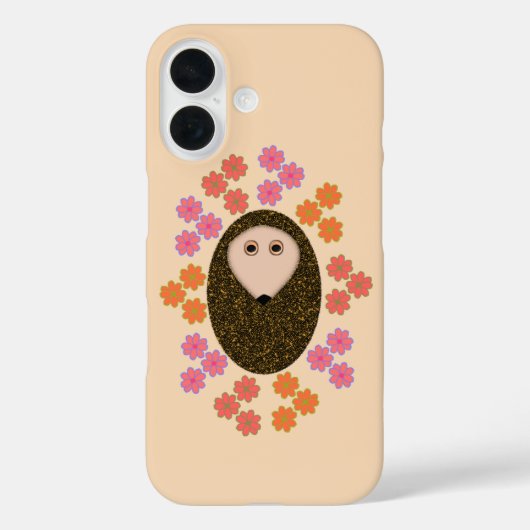 眠いハリネズミと花iPhoneケース Case-Mate iPhoneケース (裏面)