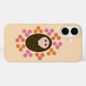 眠いハリネズミと花iPhoneケース Case-Mate iPhoneケース (裏面 (横))