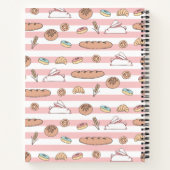 眠いバニーベーカリーパーソナライズされたレシピの料理本 ノートブック (裏面)