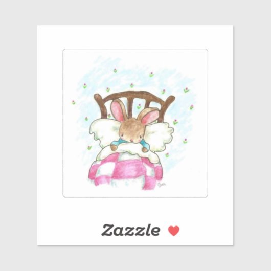 「眠いバニー・ステッカー」 シール (シート)