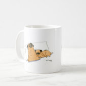 眠いパグ コーヒーマグカップ (正面左)