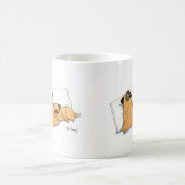 眠いパグ コーヒーマグカップ (中央)