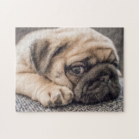 眠いパグ ジグソーパズル (横)