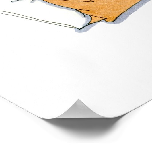 眠いパグ ポスター (角)