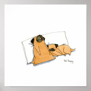 眠いパグ ポスター