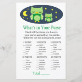 眠いフクロウあなたの財布ゲームのベビーシャワーに何がある (正面)