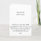 眠いフクロウのグリーティングカード カード (裏面)