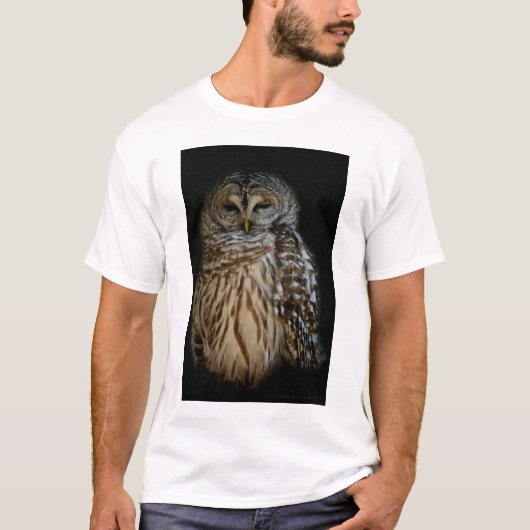 眠いフクロウのシャツ Tシャツ (正面)