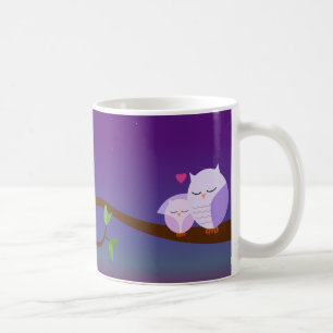 眠いフクロウのパーソナライズなマグ コーヒーマグカップ