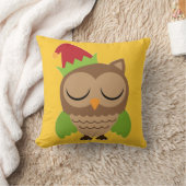 眠いフクロウ枕 クッション (ブランケット)